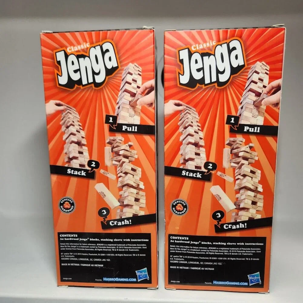 2X Jenga tower wooden blocks game board game EASTER BASKET GIFT STUFFER Set of 2